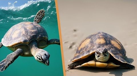 Land turtle vs sea turtle