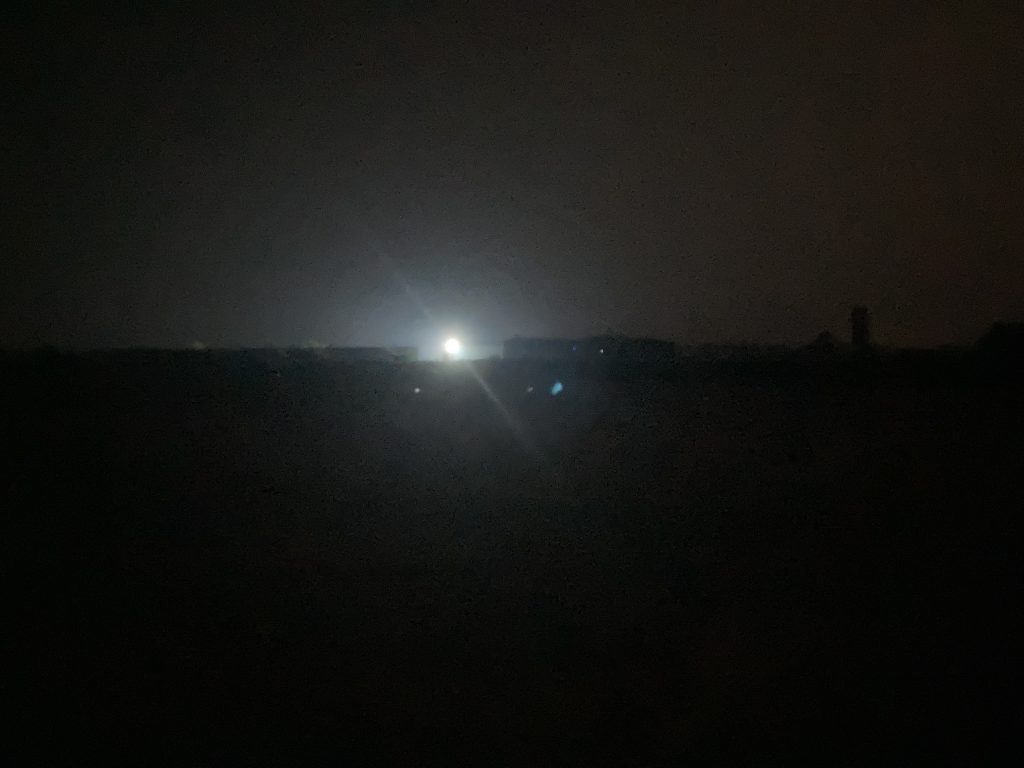 Light on the beach at night, February 2023